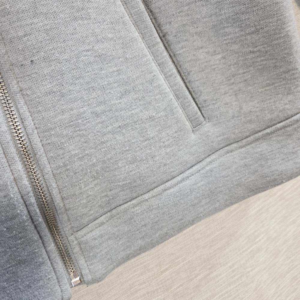 Old Navy xxl heather grey sweat shirt neoprene like moto jacket - Picture 4 of 12